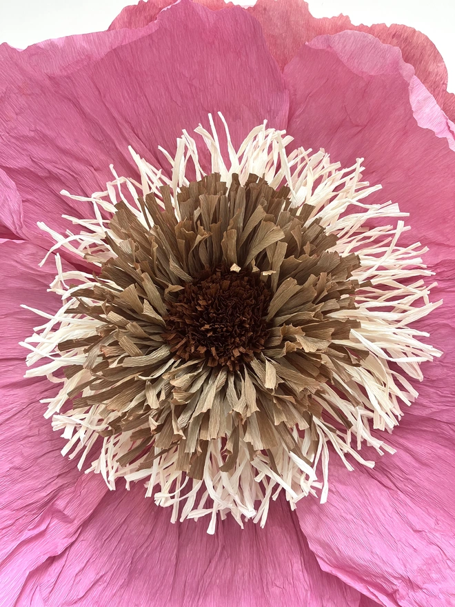 large pink paper poppy art
