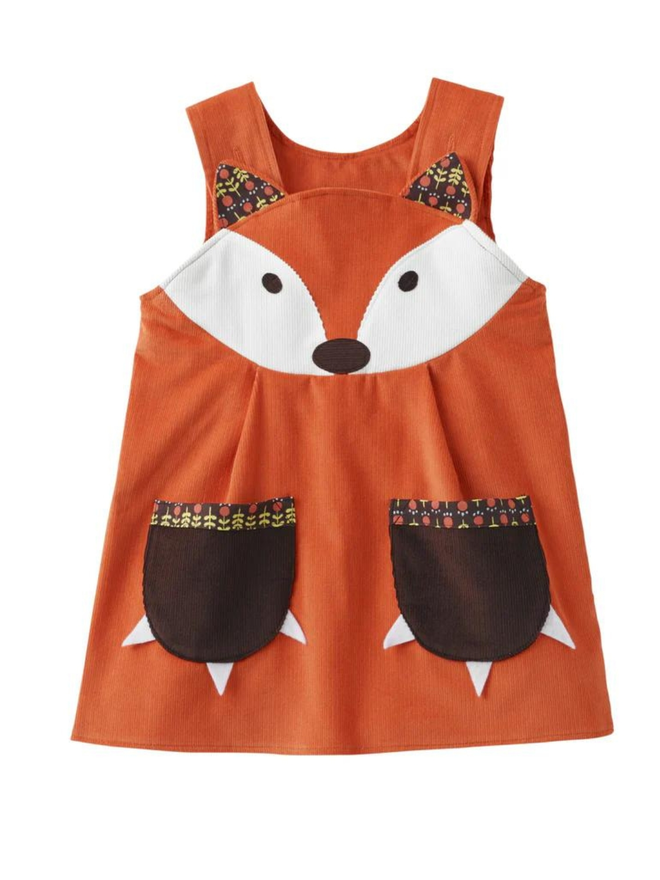 kids' fox pinafore dress front