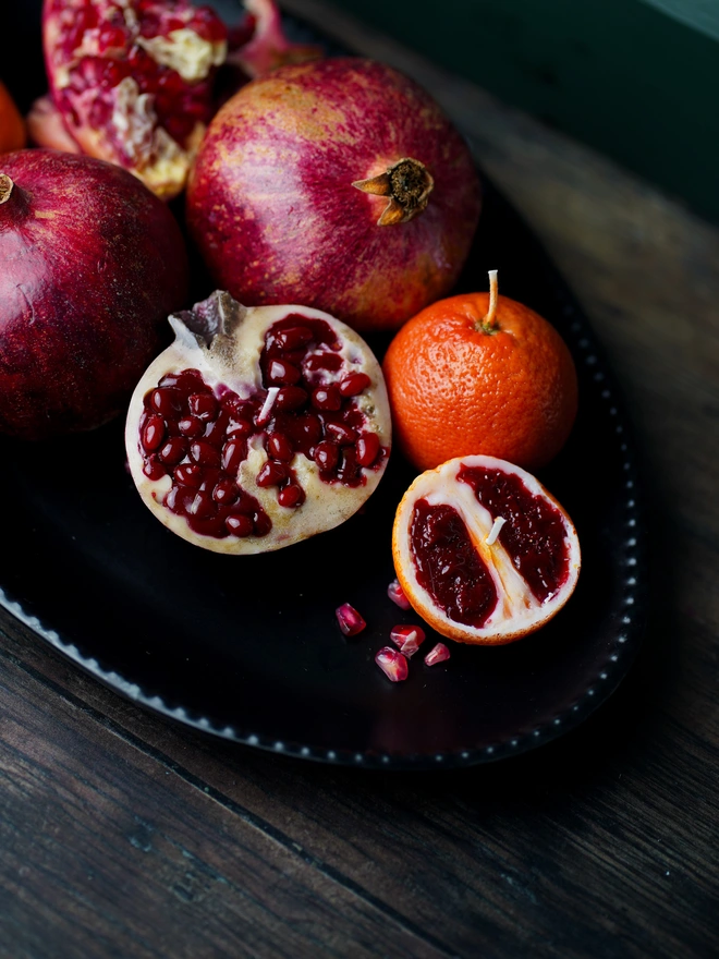 1/2 Pomegranate Candle 