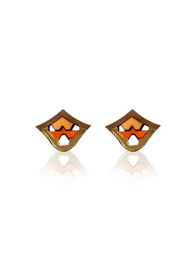 laser cut stud earrings on white backround