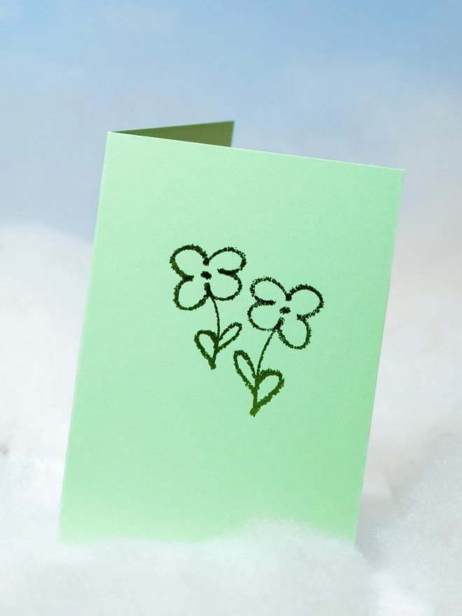 Flowers - Hand Foiled Card
