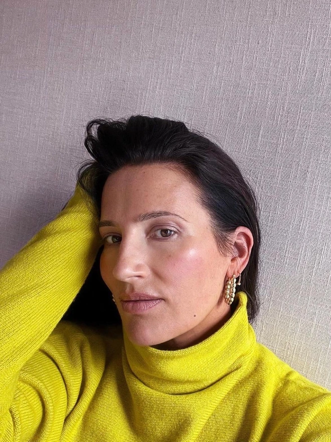 Loel Beaded Hoop Earrings Anna Bromilow