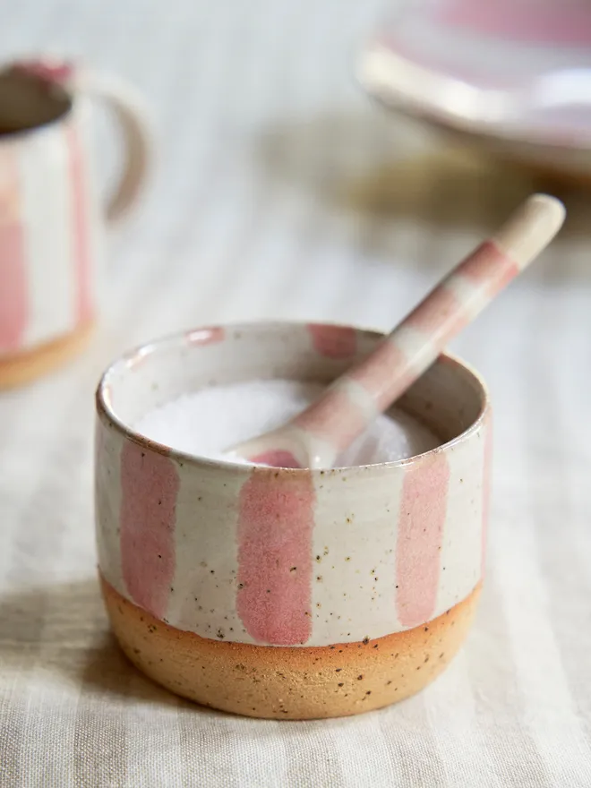Candy stripe sugar bowl