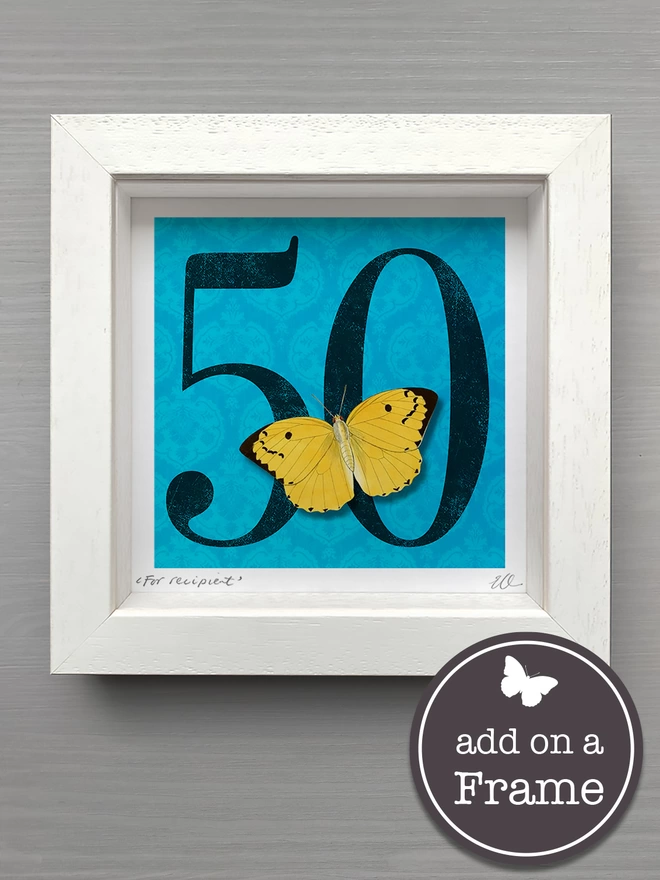 high quality ’number' butterflygram card box frame option