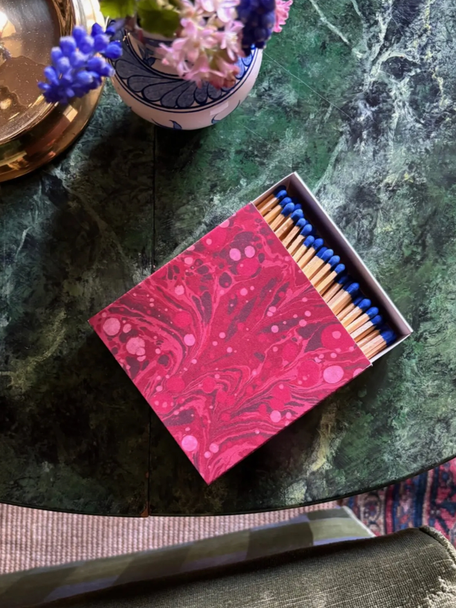 Square Matchbox. A matchbox in red.
