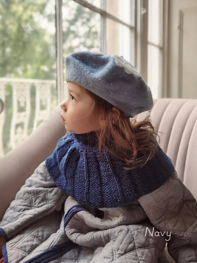 wool neck warmer navy