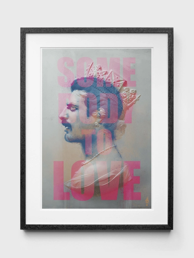 Freddie Mercury Somebody to Love Art Print - Black Frame