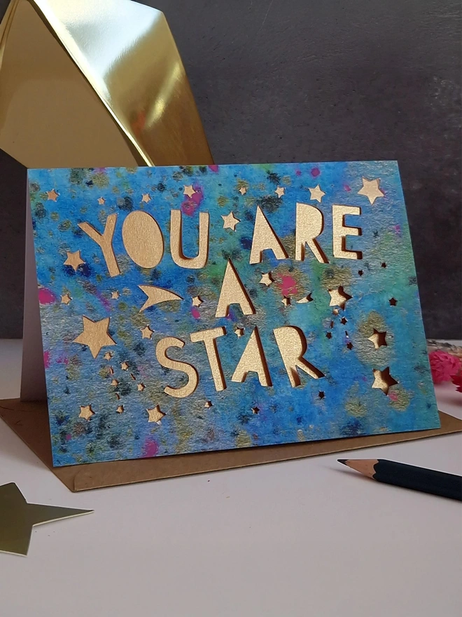'You Are A Star' Paper Cut Card