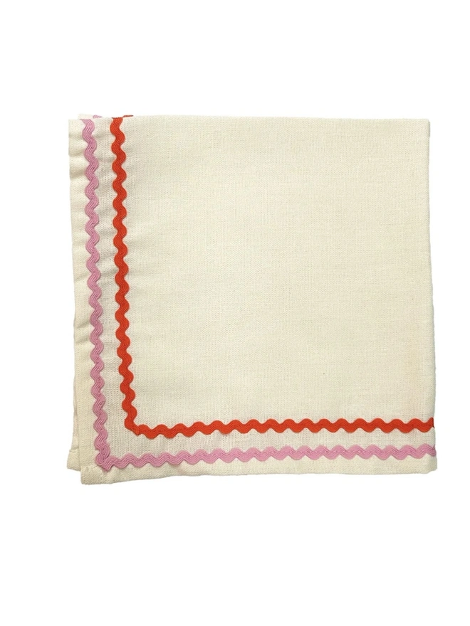 Ric Rak Linen Napkins Orange & Pink (Set Of 4)