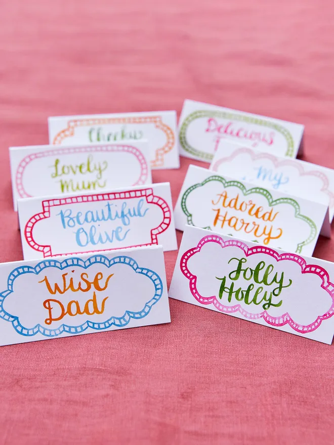 Hand painted name place cards