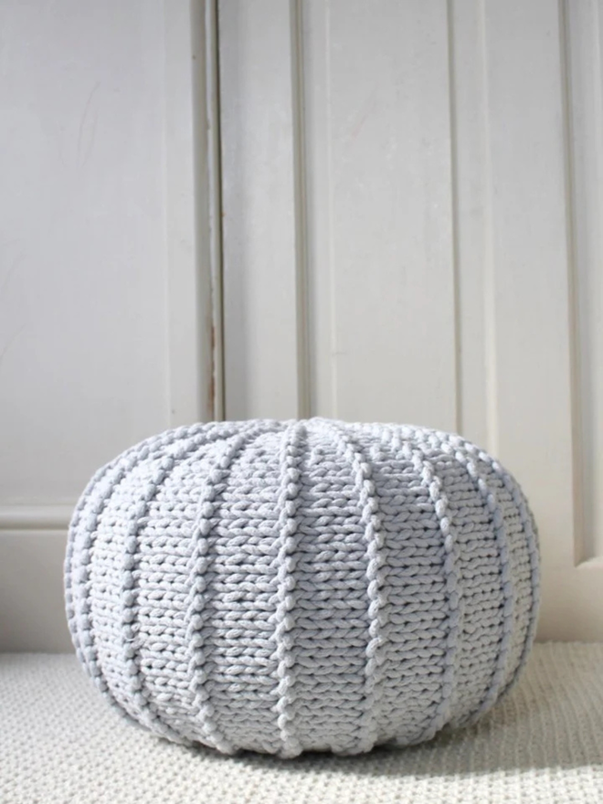 Zuri House. Light grey children’s pouffe.