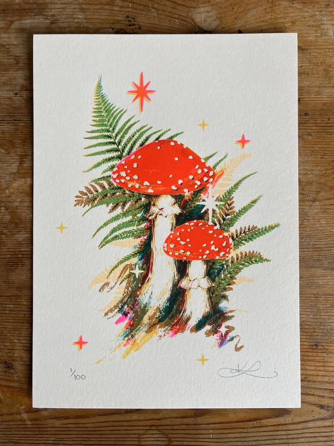 Earthish Delights Mushroom Screenprint