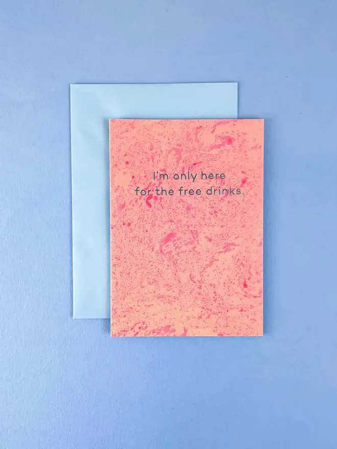 only here for the free bar marbled peach card