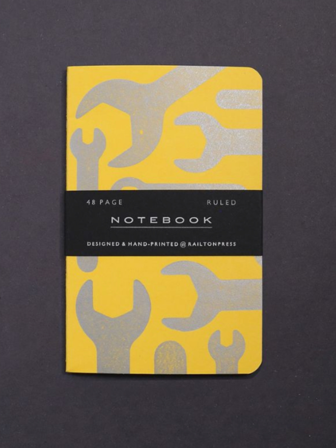 Lined Spanner Pocket Notebook. A notebook in yellow