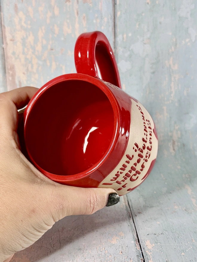 Red Christmas Hippo Mug