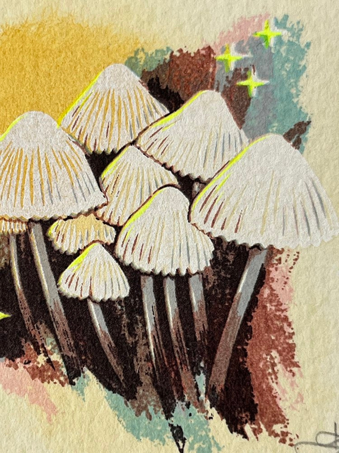 Fairy Caps Miniature Screenprint