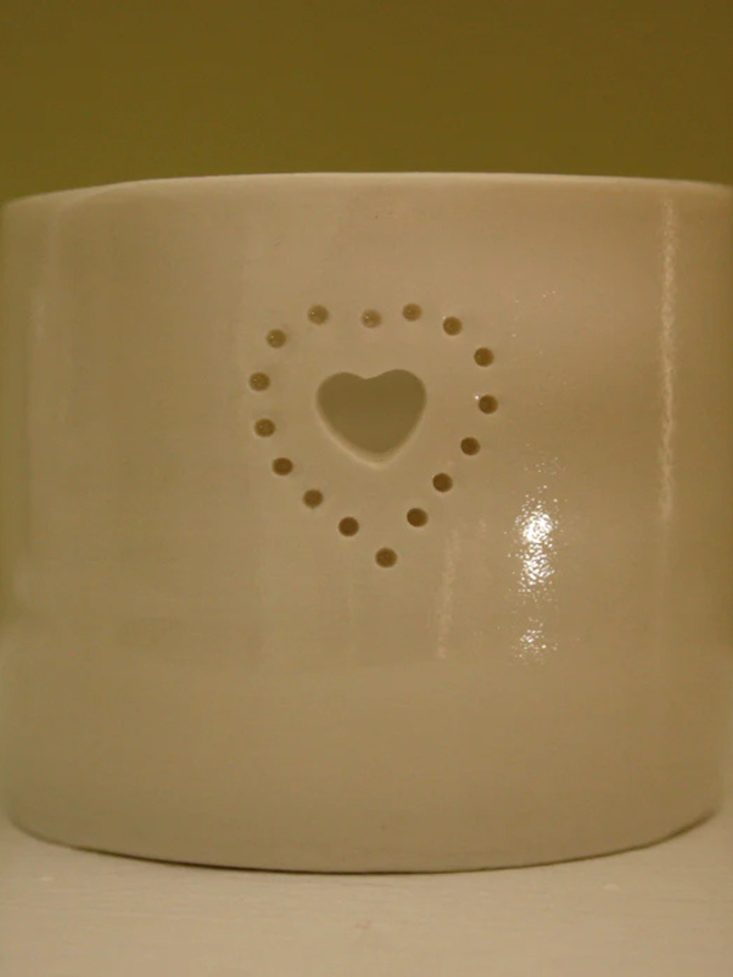 love heart mini porcelain tealight holder