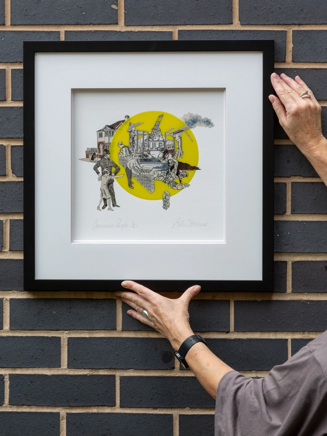Common People by Pulp ‘7” Single’ print of an original collaged artwork.