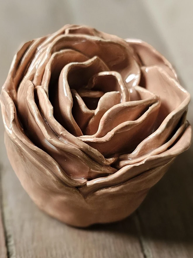 rustic peach ceramic peony rose flower for wall ceramics pottery gift 