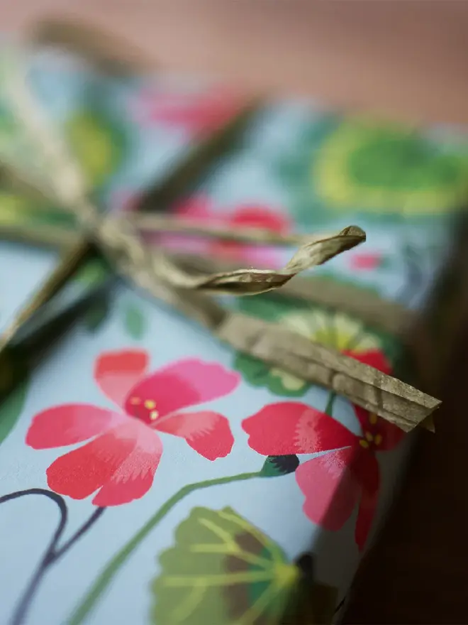brie harrison geranium gift wrap