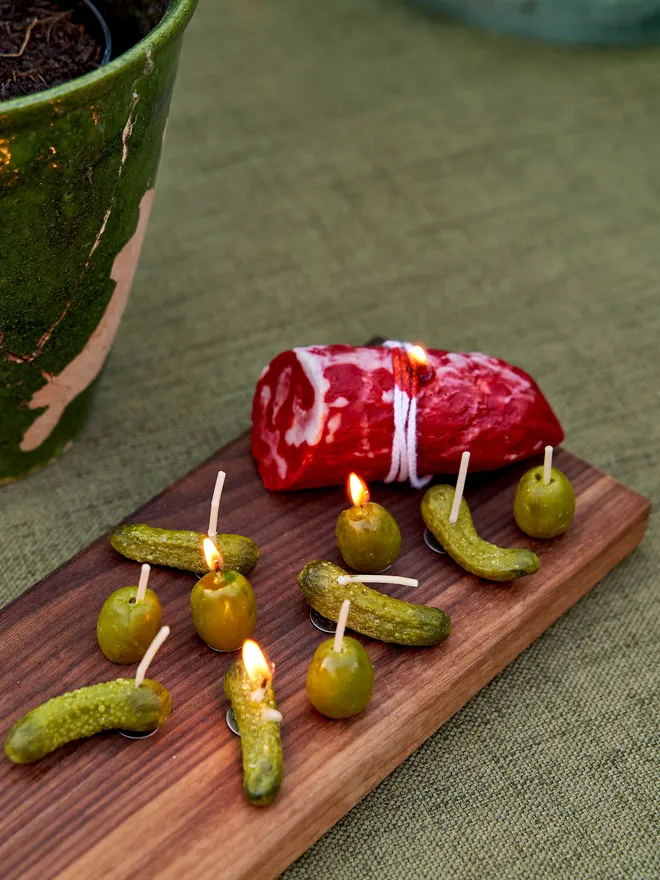Salami candle