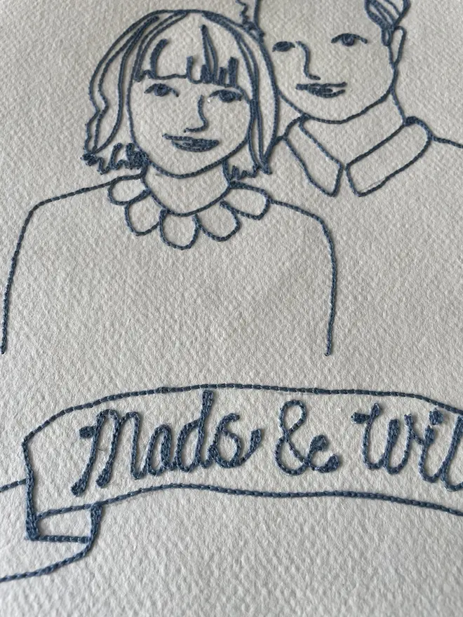 Embroidered Couples Portrait