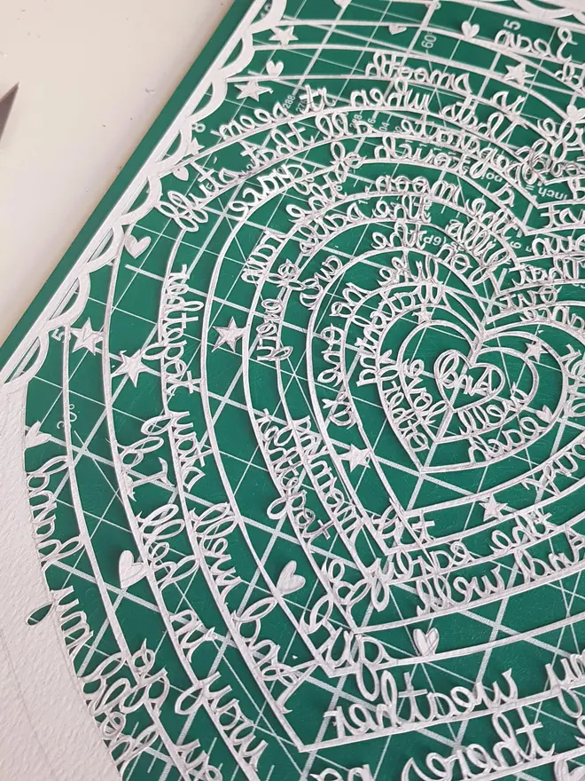 Personalised Lyrics Or Love Note Paper Cut