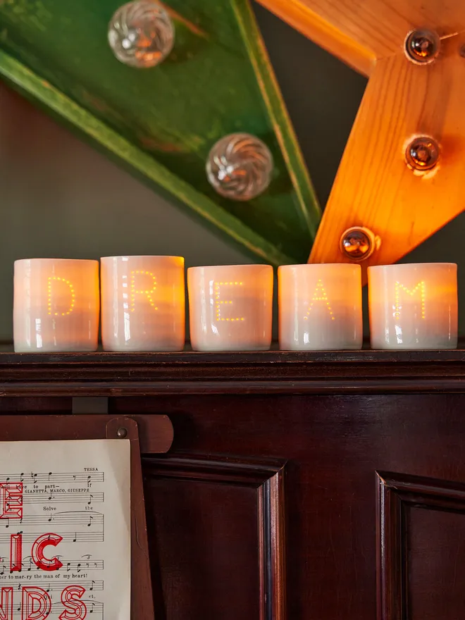 Dream Letter Mini Tealight Holder Set