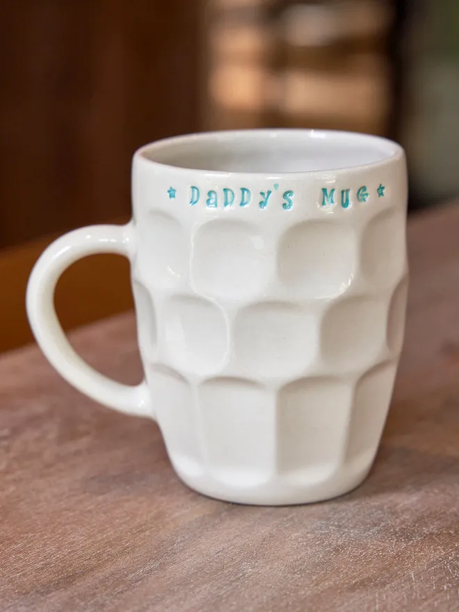 Personalised stamped pint mug