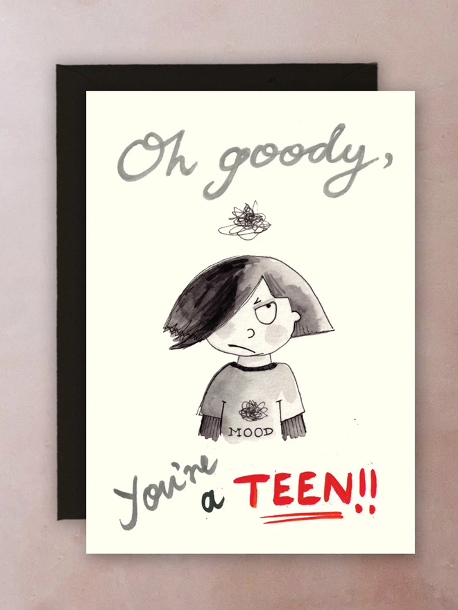 A card that celebrates becoming a teenager