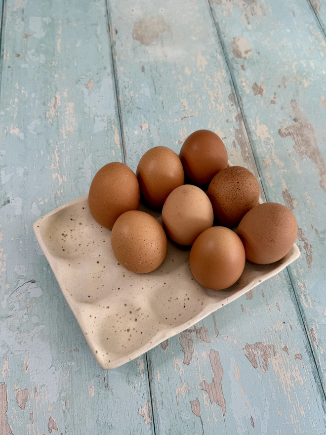 White Ceramic Egg Tray kitchen storage 