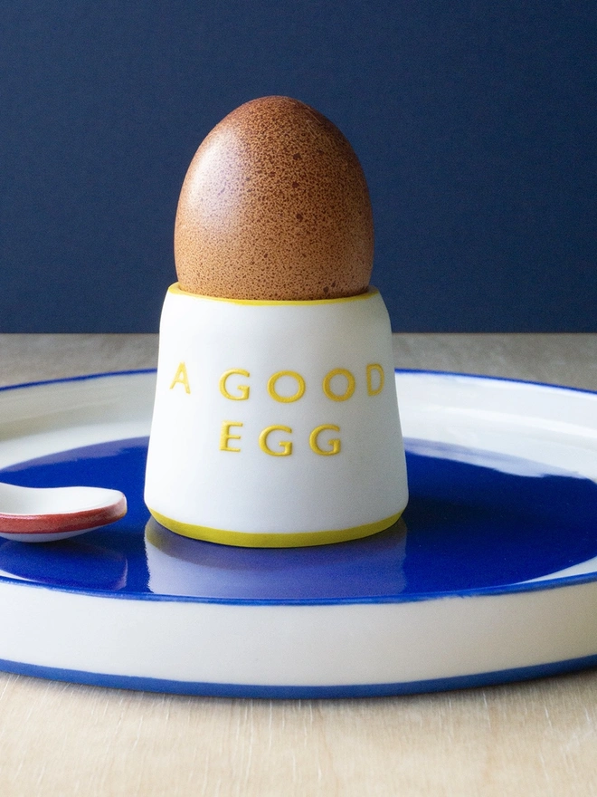 'A Good Egg' Yellow Egg Cup