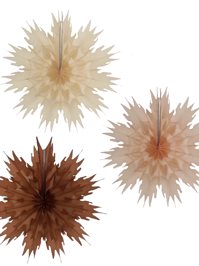 Mini Snowflake Bunting  Natural Trio