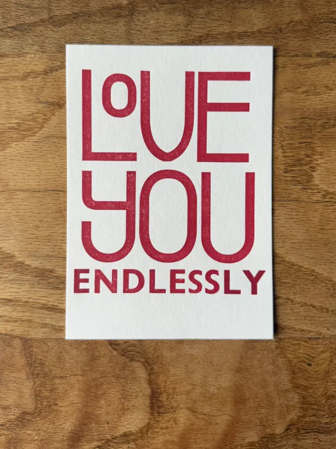 Love you endlessly - greeting card