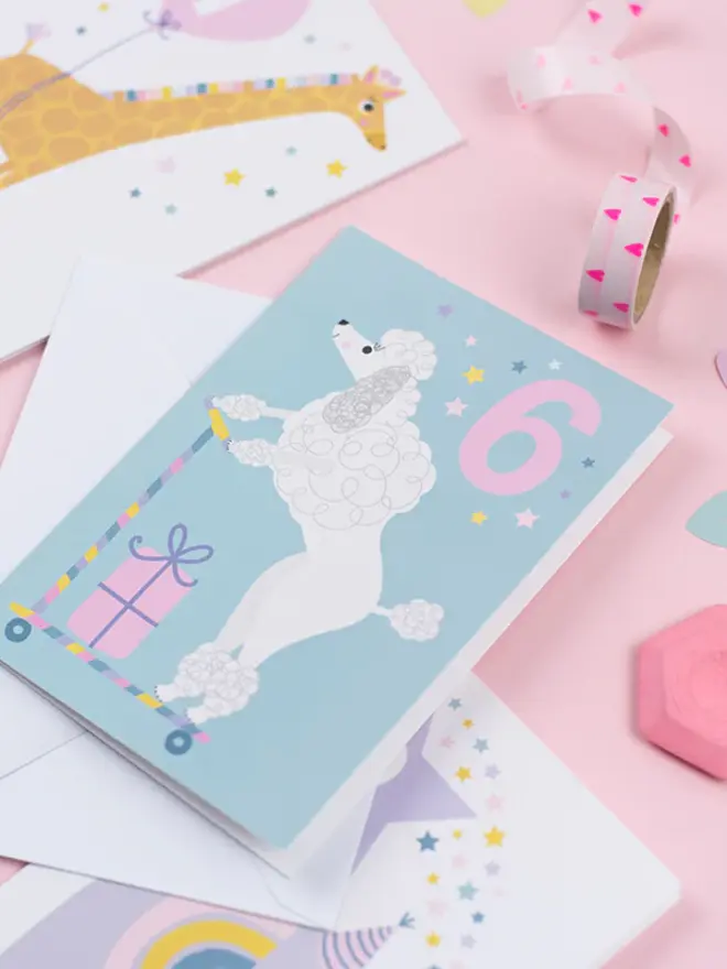 Giraffe Baby Age 1 Birthday Card