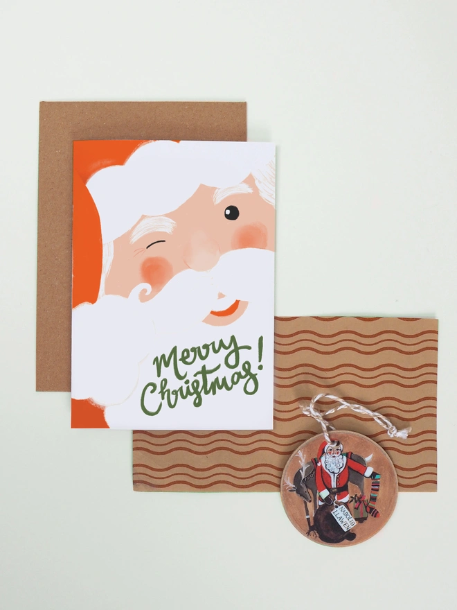 cheeky santa christmas card pack