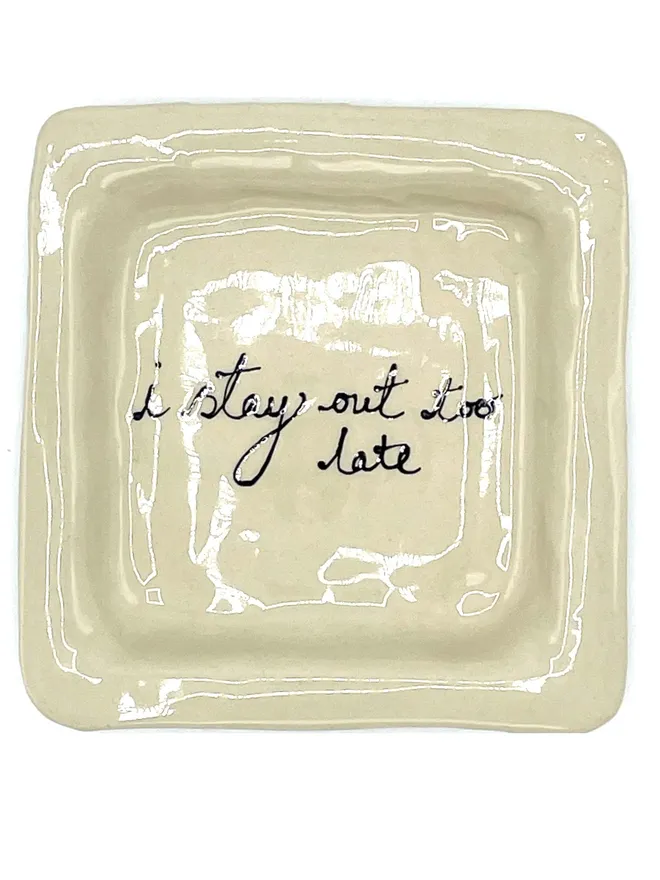 I Stay Out Too Late Trinket Tray Vintage Black