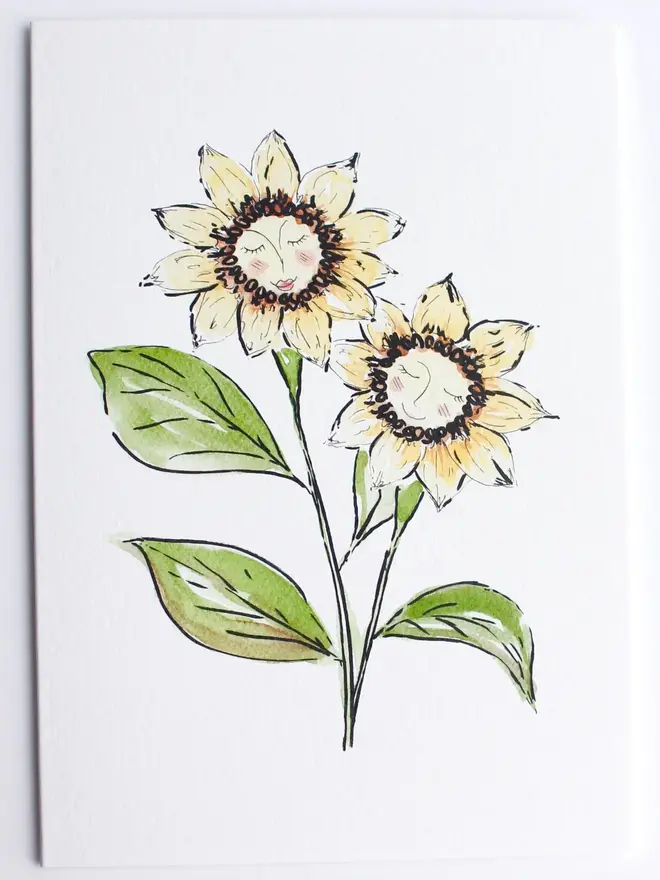 Sunflower Cocktail Greeting Card 