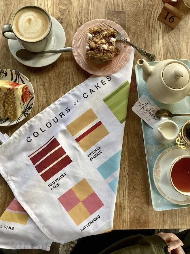 Colours Of Cakes Tea Towel