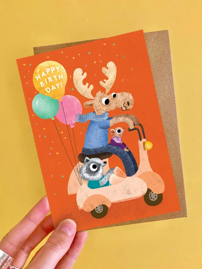 motorcycle moose birthday card