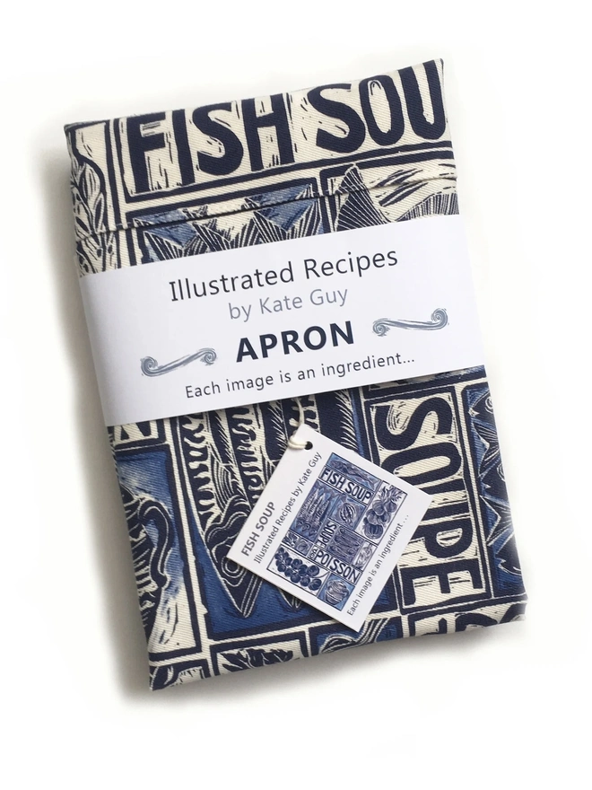 Fish Soup Illustrated Recipe Organic Cotton Apron