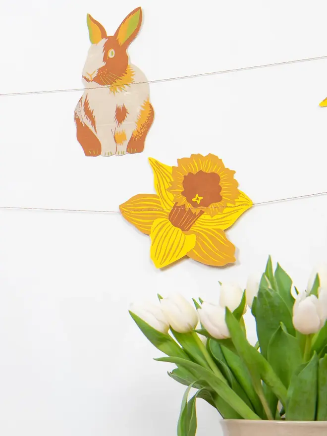 rabbit springtime paper garland