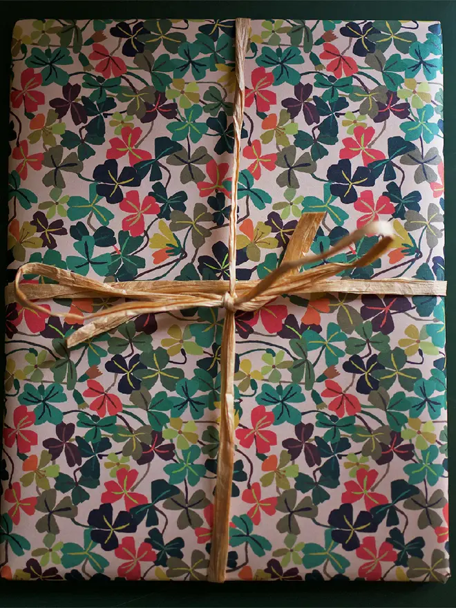 wood sorrel floral gift wrap