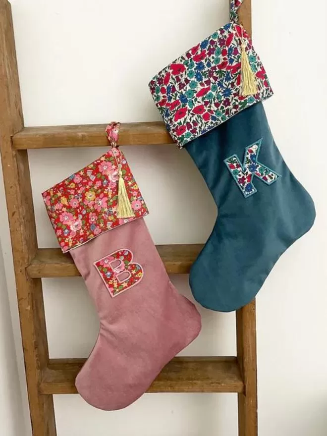Liberty Teal Christmas Stocking
