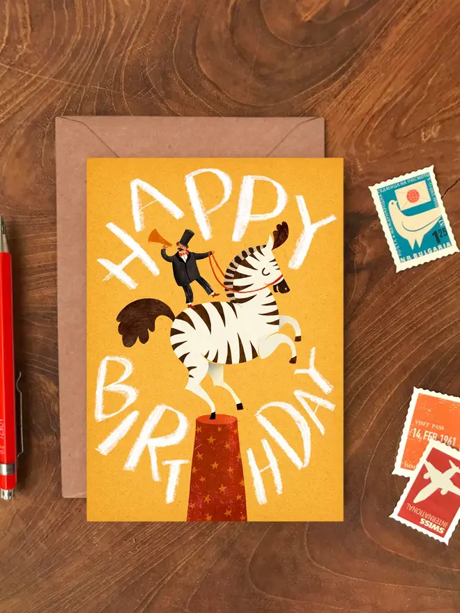 circus animals birthday cards pack of 6