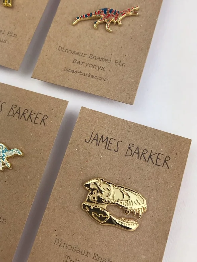 T-rex Skull Dinosaur Enamel Pin Badge