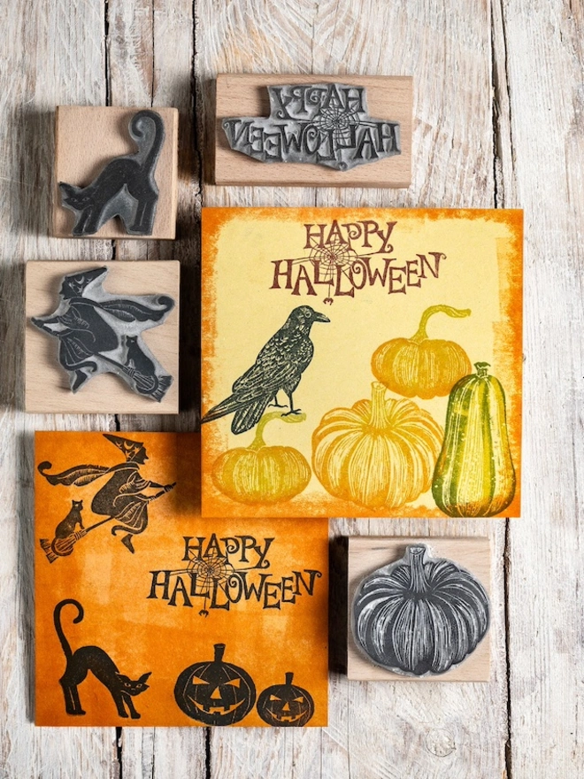 Halloween Lino Cut Stamps