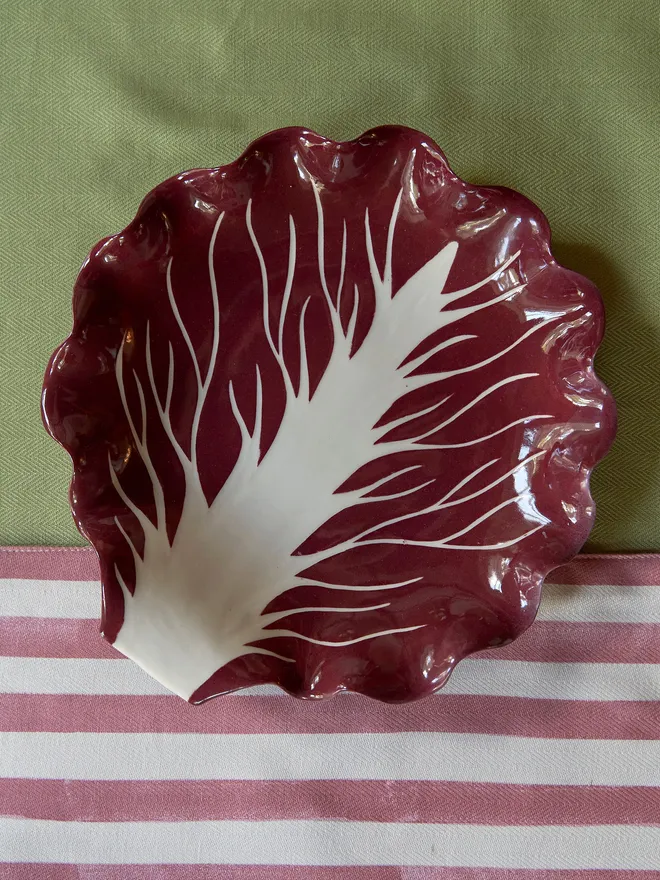 Radicchio leaf dish