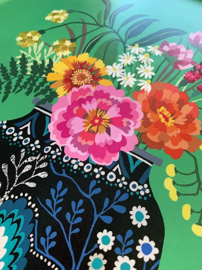 flower vase round tray