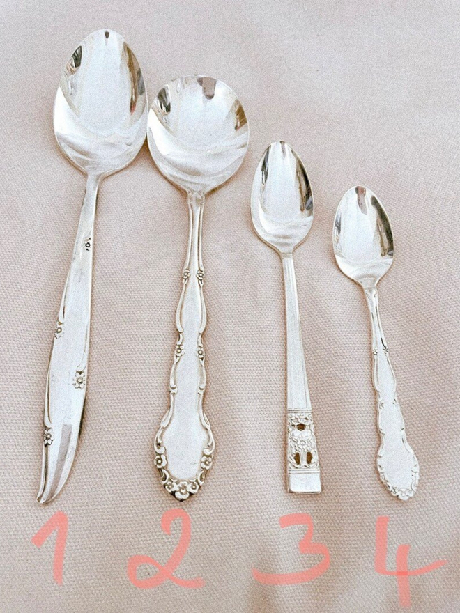 vintage engraved silver spoons